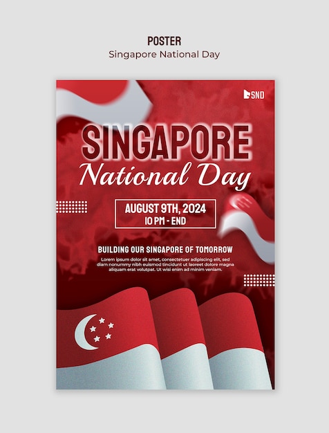 Projekt szablonu dnia narodowego Singapuru