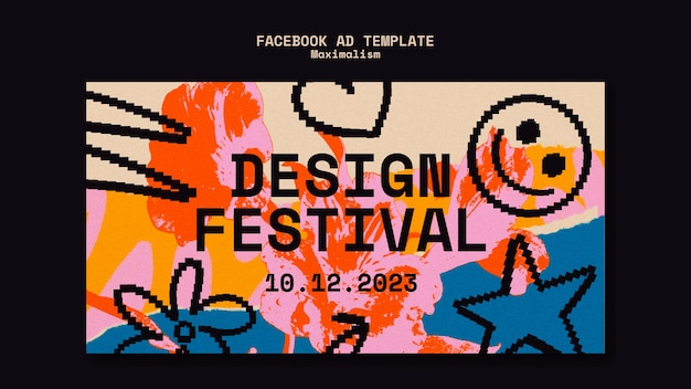 PSD projekt szablonu festiwalu na facebooku