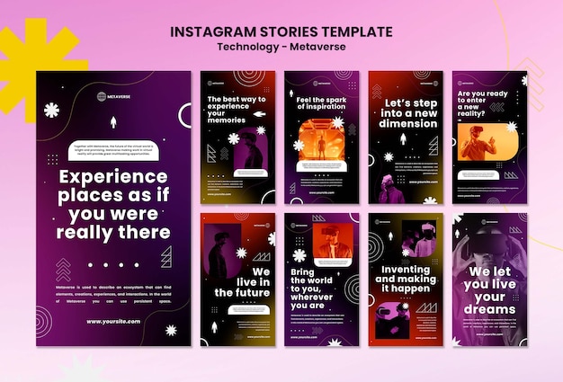 Projekt Szablonu Historii Na Instagramie W Technologii Gradientowej