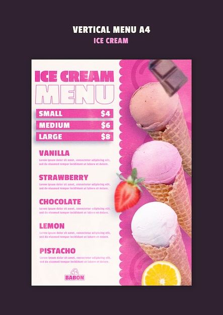 Projekt szablonu lody