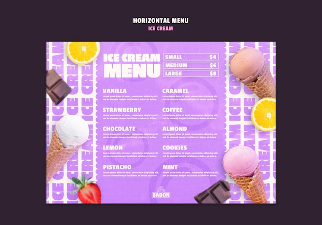 Projekt szablonu lody