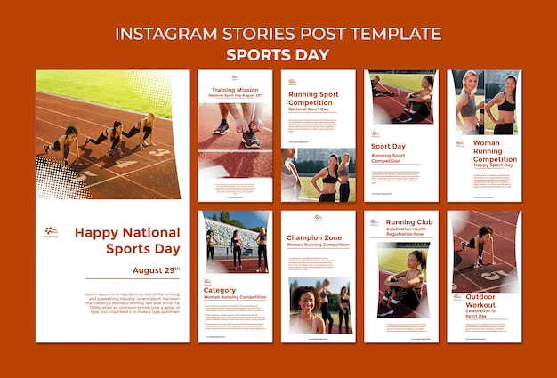 PSD projekt szablonu mediów społecznościowych na instagramie sportowym