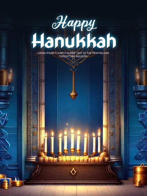 PSD projekt szablonu plakatów hanukkah psd