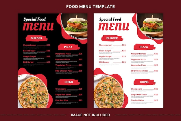 PSD projekt szablonu plakatów specjalnych menu żywności