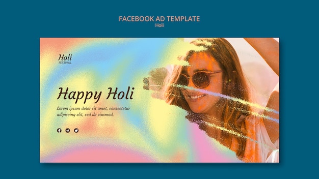 Projekt Szablonu Reklamy Na Facebooku Festiwalu Holi