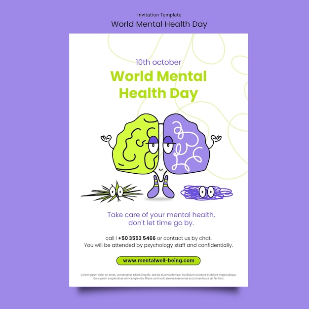 PSD projekt szablonu światowego dnia zdrowia psychicznego