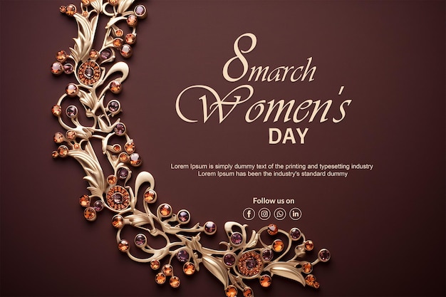 PSD projekt szczęśliwego dnia kobiet międzynarodowy baner z okazji dnia kobiet
