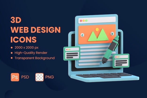 Projekt treści ilustracji ikony 3D