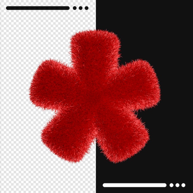 PSD projektowanie futra gwiazdka w renderowaniu 3d na białym tle