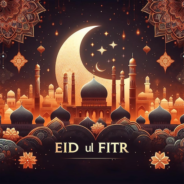 PSD projektowanie kart z pozdrowieniami na święto eid ul fitr