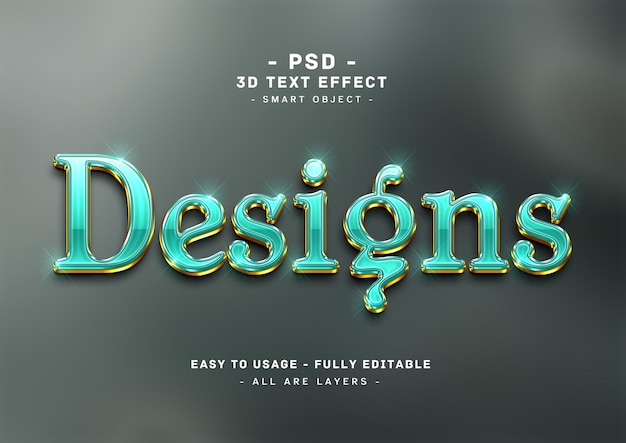 Projektuje Efekt Stylu 3d Tosca Golden Text