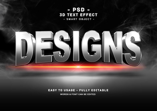 Projektuje efekt stylu tekstu w kolorze srebrnym 3d