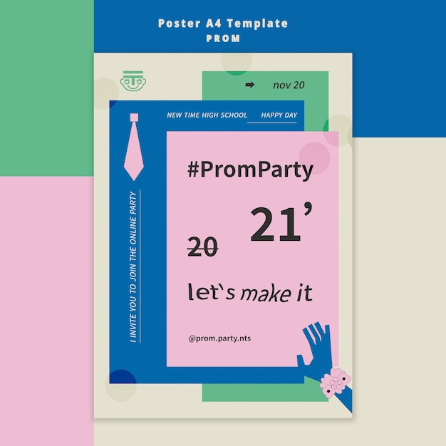 Prom party poster template