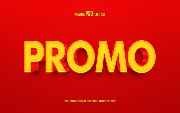 PSD promo 3d editable premium psd text effect