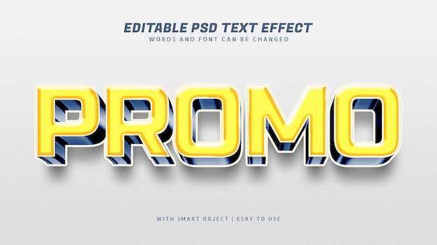 Promo 3d geel teksteffect bewerkbaar