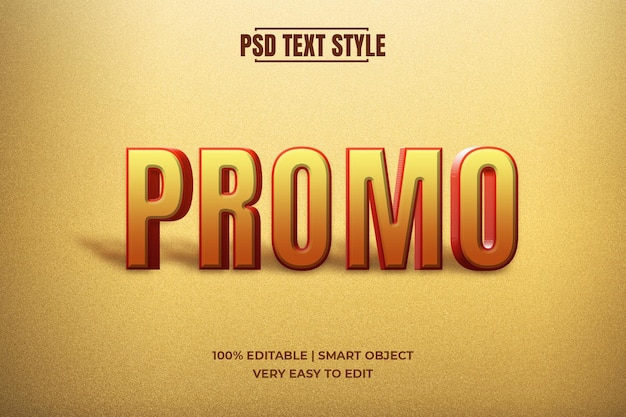 PSD promo marketing makieta efektu tekstu 3d