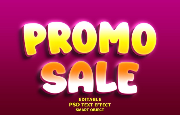PSD promo sale 3d text effect design