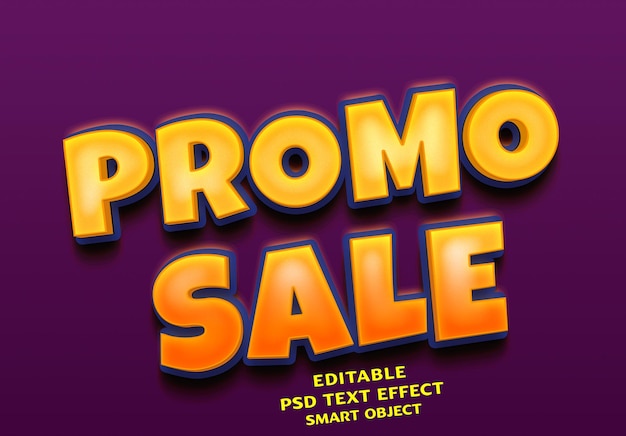 PSD promo sale 3d text effect design