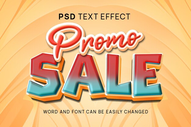 PSD vendita promozionale effetto testo 3d psd