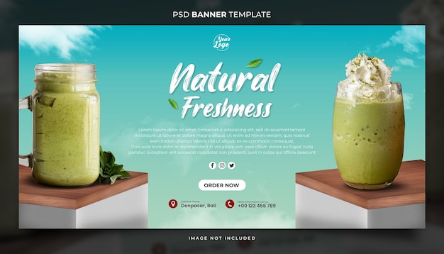 PSD promo special restaurant drink menu banner template