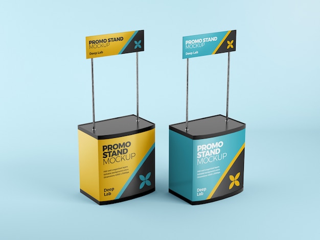 Stand promozionale con mockup modificabile psd