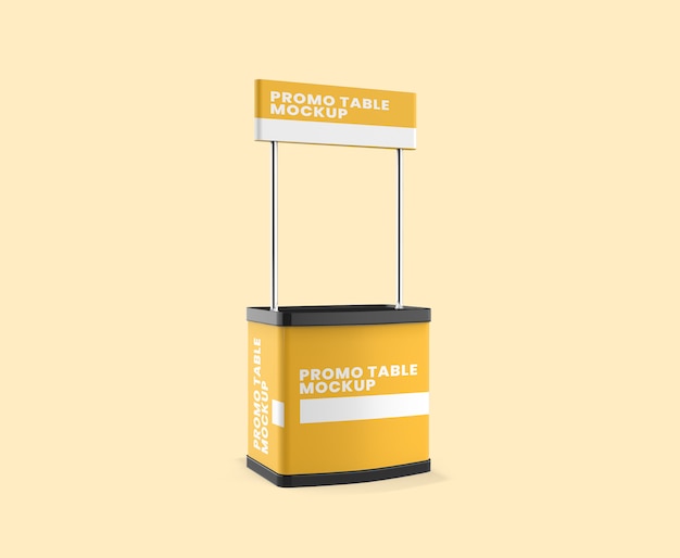 Promo table realistic mockup