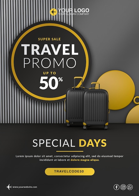 PSD promo travel flyer template