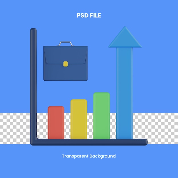 PSD promocja kariery renderowanie 3d ikona ilustracja analityka