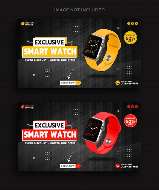 Promocja Kolekcji Smart Watch Dla Szablonu Banera Internetowego