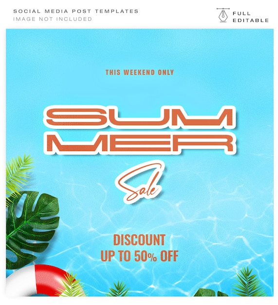 Promocja letniej imprezy w mediach społecznościowych ulotka na instagramie