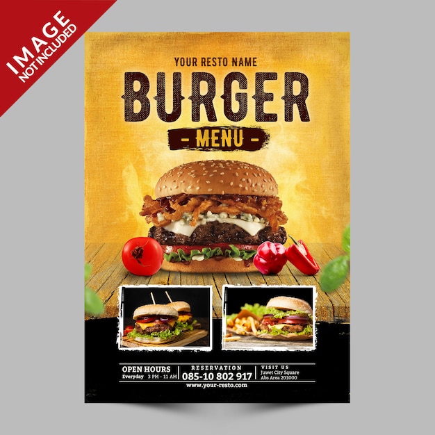 PSD promocja menu burger