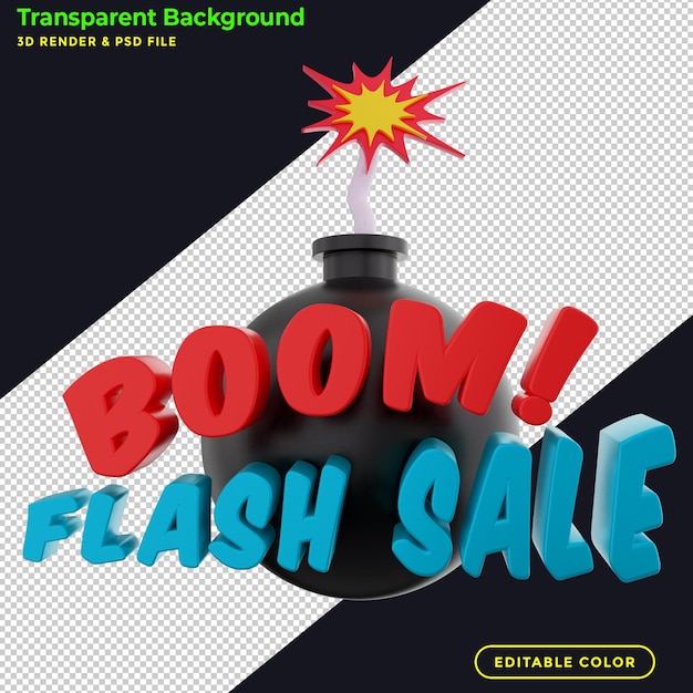 PSD promocja odznaki promocyjnej 3d boom flash sale