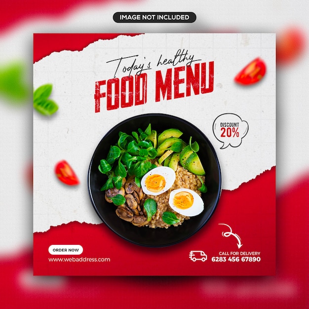 Promocja Zdrowej żywności W Mediach Społecznościowych I Szablon Banera Post Na Instagramgram
