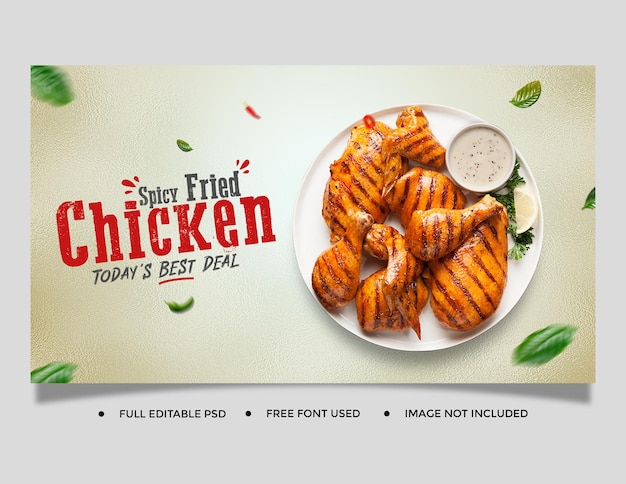 Promocja żywności w mediach społecznościowych i szablon projektu baneru na instagram