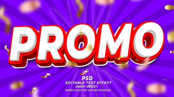 PSD promocyjny psd 3d edytowalny efekt tekstowy szablon photoshop