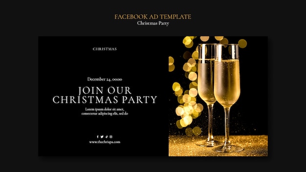 PSD promosjabloon voor kerstfeestjes voor sociale media