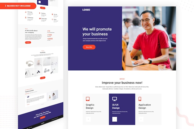 PSD promote business website page design template