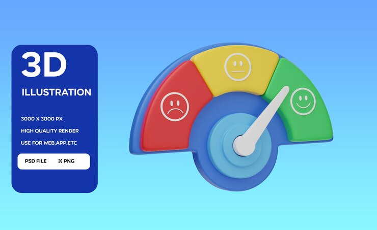 PSD promoter score 3d icon illustration