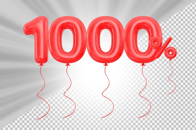 Promotie 1000 procent rood ballonnummer