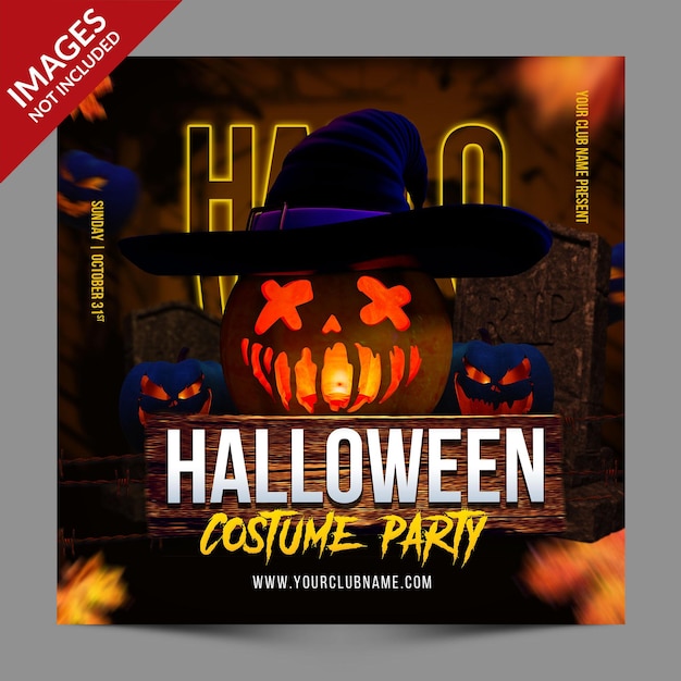 Promotie flyer voor halloween-evenement premium psd-sjabloon