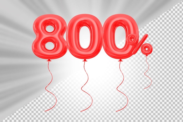 PSD promotion 800 percent red balloon number