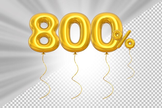 PSD promotion 800 percentage gold balloon number