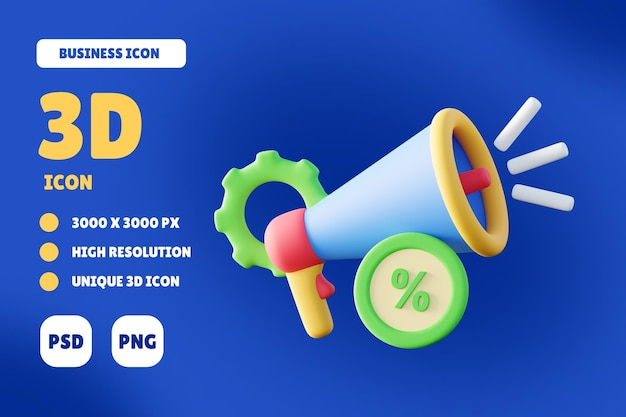 PSD promotion business and finance 3d icon