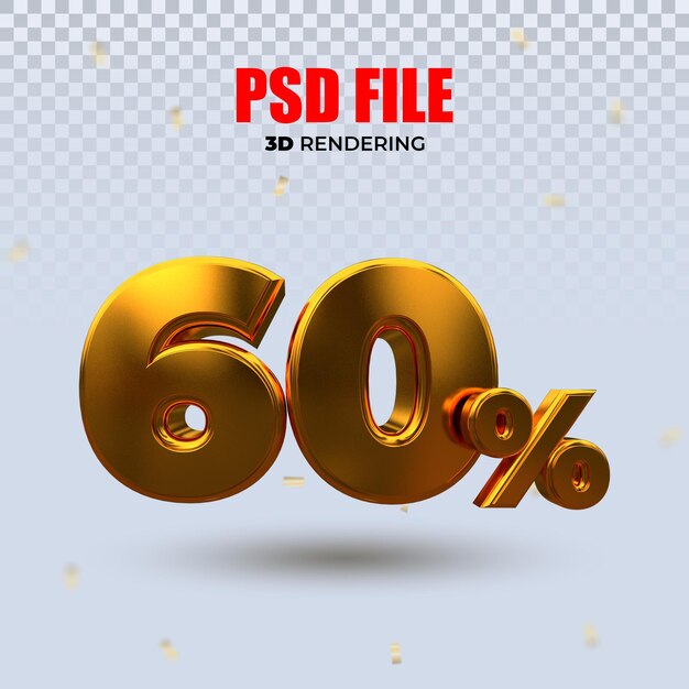 Promotion discount 10 percent 3d gold text