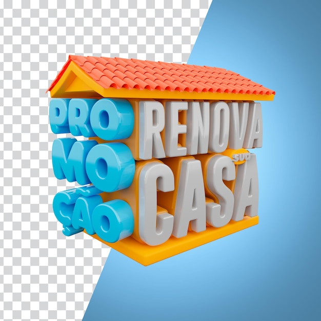 PSD promotion renovate your home, 3d stamp for retail and building material store