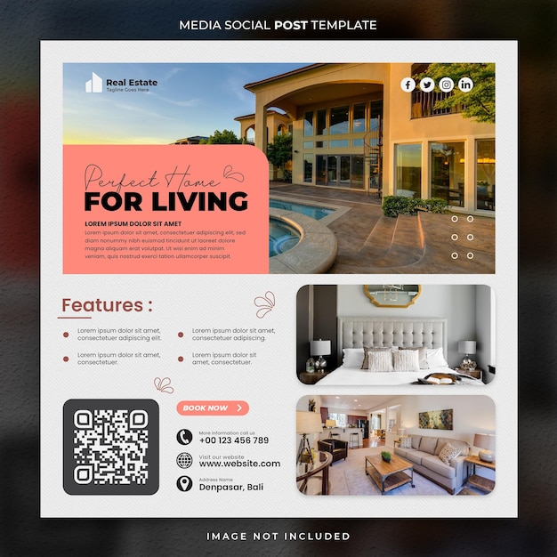 PSD promotion for rent house social media post template