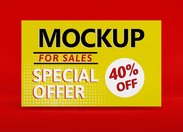 PSD mock-up promozionale di grande vendita con offerta speciale