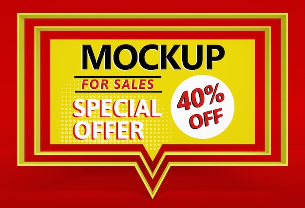 promotional big sale mock-up with special offer