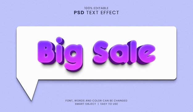 Promotional big sale text effect for social media post