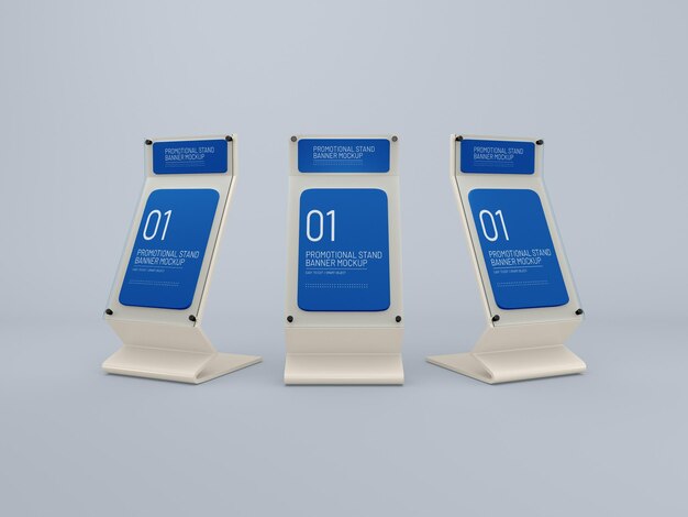 PSD promotional event glass stand mockup